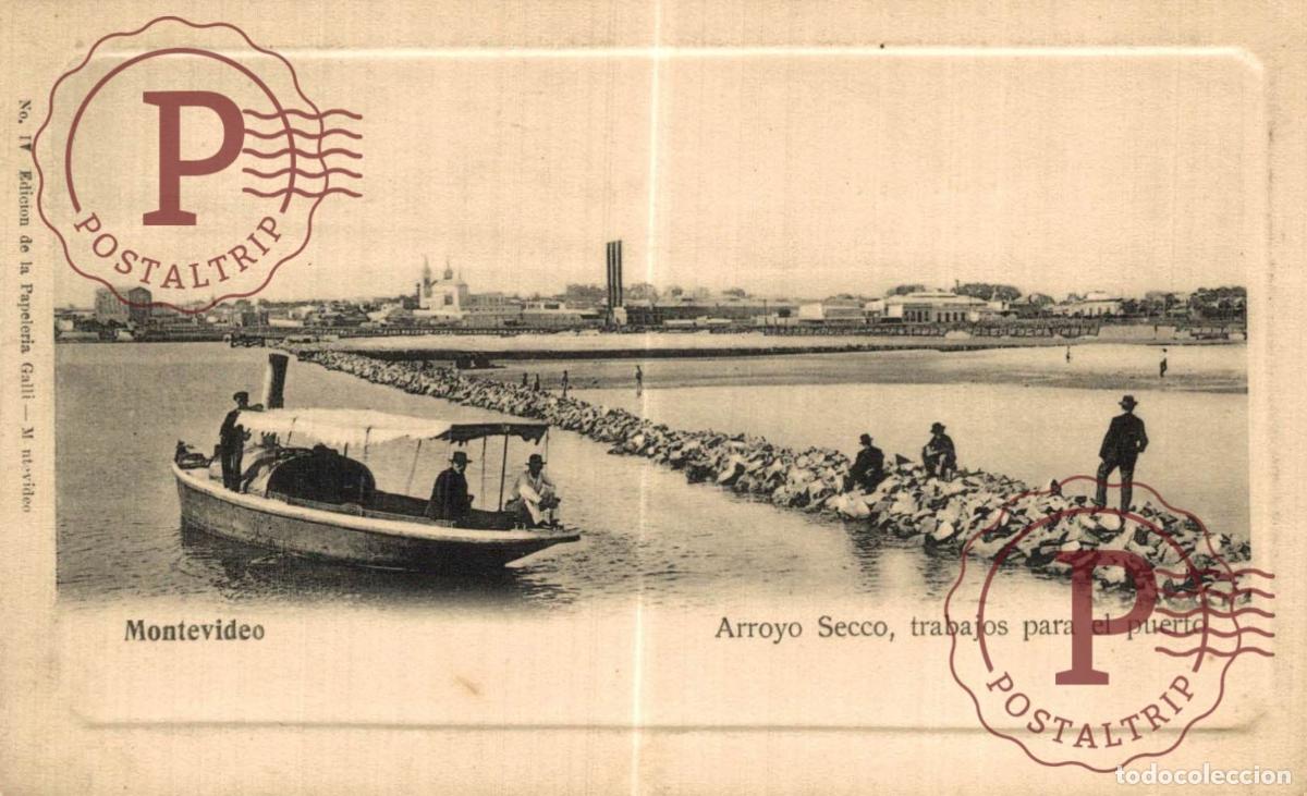 Postales: RARA!! URUGUAY. MONTEVIDEO. ARROYO SECCO, TRABAJOS PARA EL PUERTO.