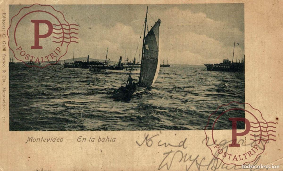 Postales: URUGUAY. MONTEVIDEO. EN LA BAHIA.