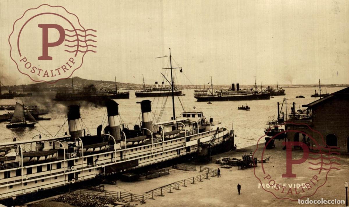 Postales: URUGUAY. MONTEVIDEO. PUERTO. BARCO. BATEAU SHIP. JAEGER 25 DE MAYO. FOTOGRAFICA. RPPC. REAL PHOTO.