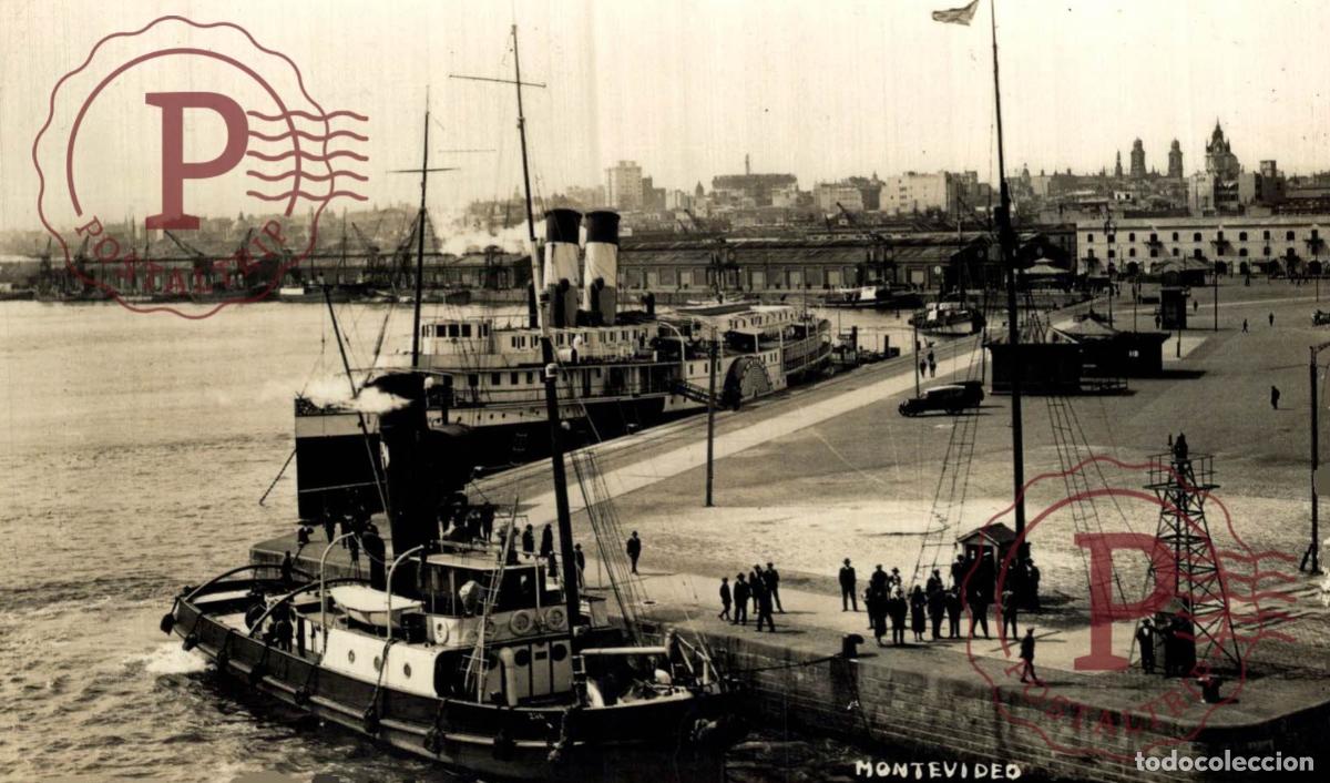 Postales: URUGUAY. MONTEVIDEO. PUERTO. BARCO. BATEAU SHIP. FOTOGRAFICA. RPPC. REAL PHOTO.