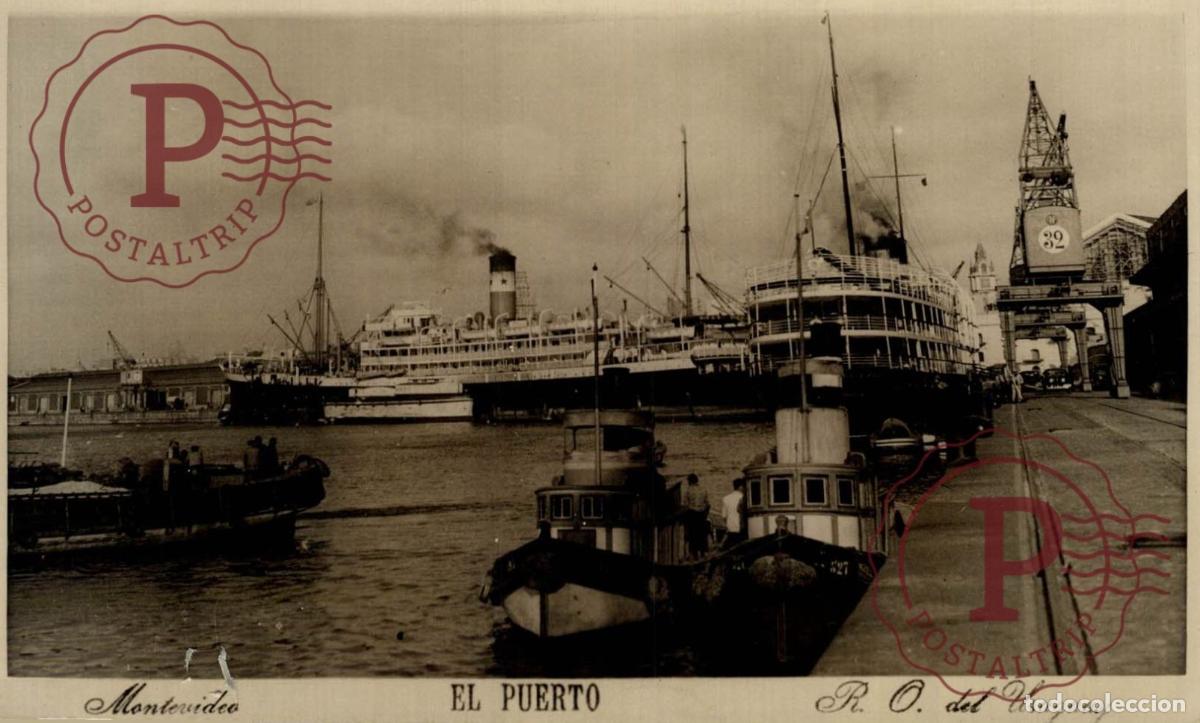 Postales: URUGUAY. MONTEVIDEO. PUERTO. BARCO. BATEAU SHIP. FOTOGRAFICA. RPPC. REAL PHOTO. R. O. DEL URUGUAY