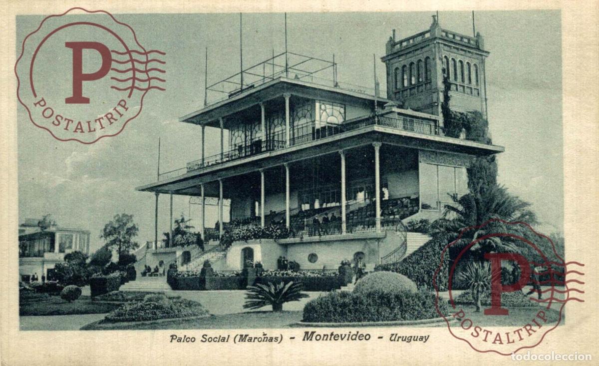 Postales: URUGUAY. MONTEVIDEO. PALCO SOCIAL HIPODROMO MARO&Ntilde;AS.