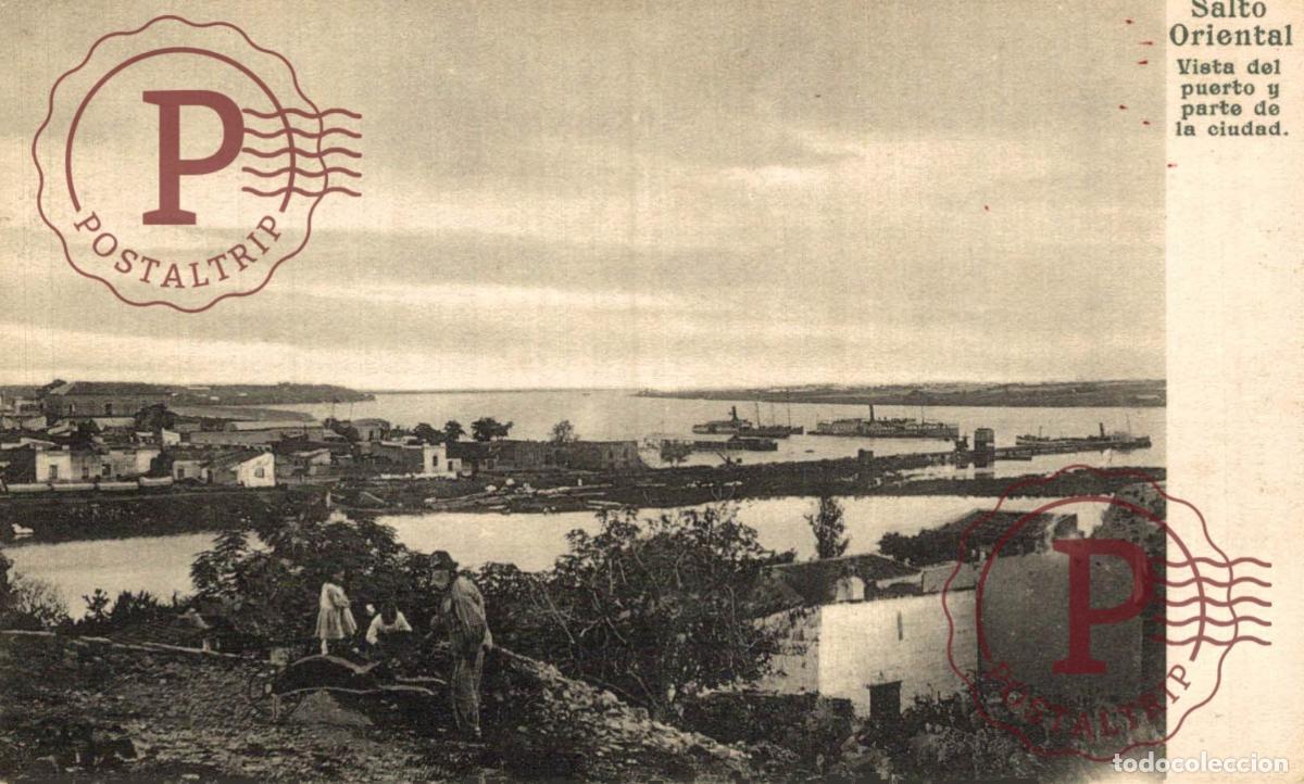 Postales: URUGUAY. SALTO ORIENTAL - VISTA del PUERTO y PARTE de la CIUDAD
