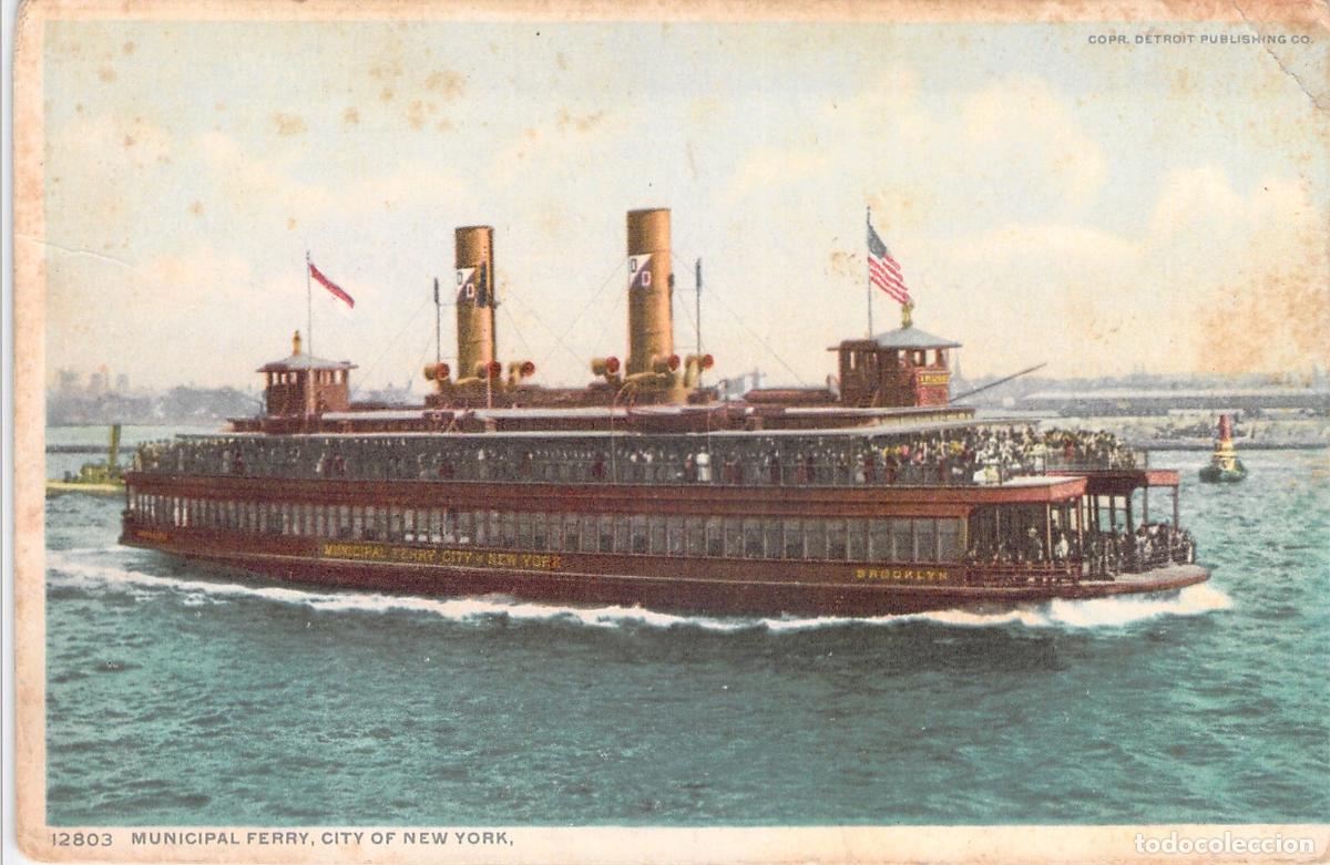 Postales: Postal Municipal Ferry City of New York Brooklyn