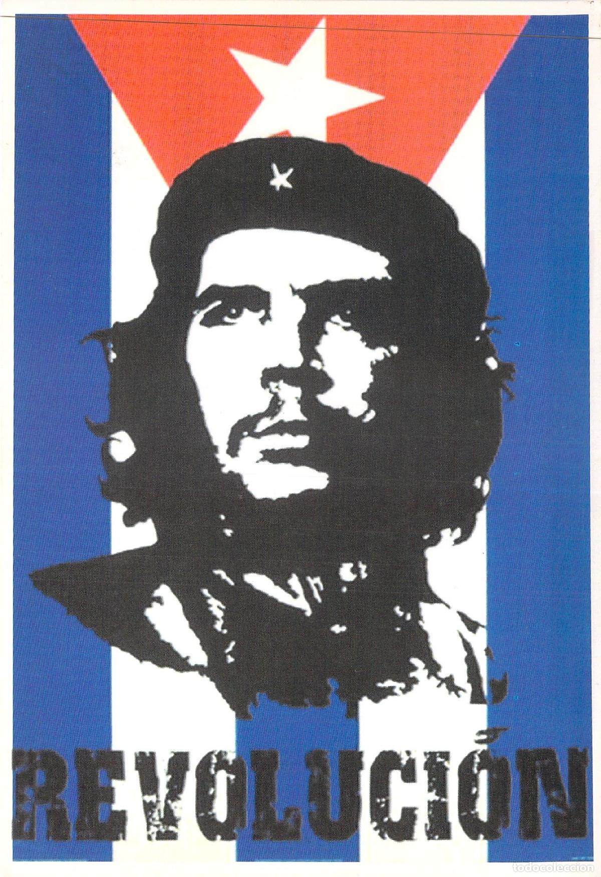 Postales: Postal de Che Guevara Revoluci&oacute;n con Bandera Cubana