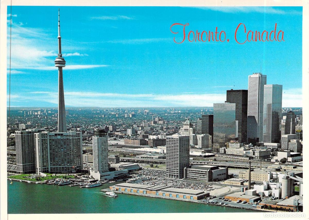 Postales: Postal de Toronto Canad&aacute; Vista A&eacute;rea con Torre CN y Rascacielos