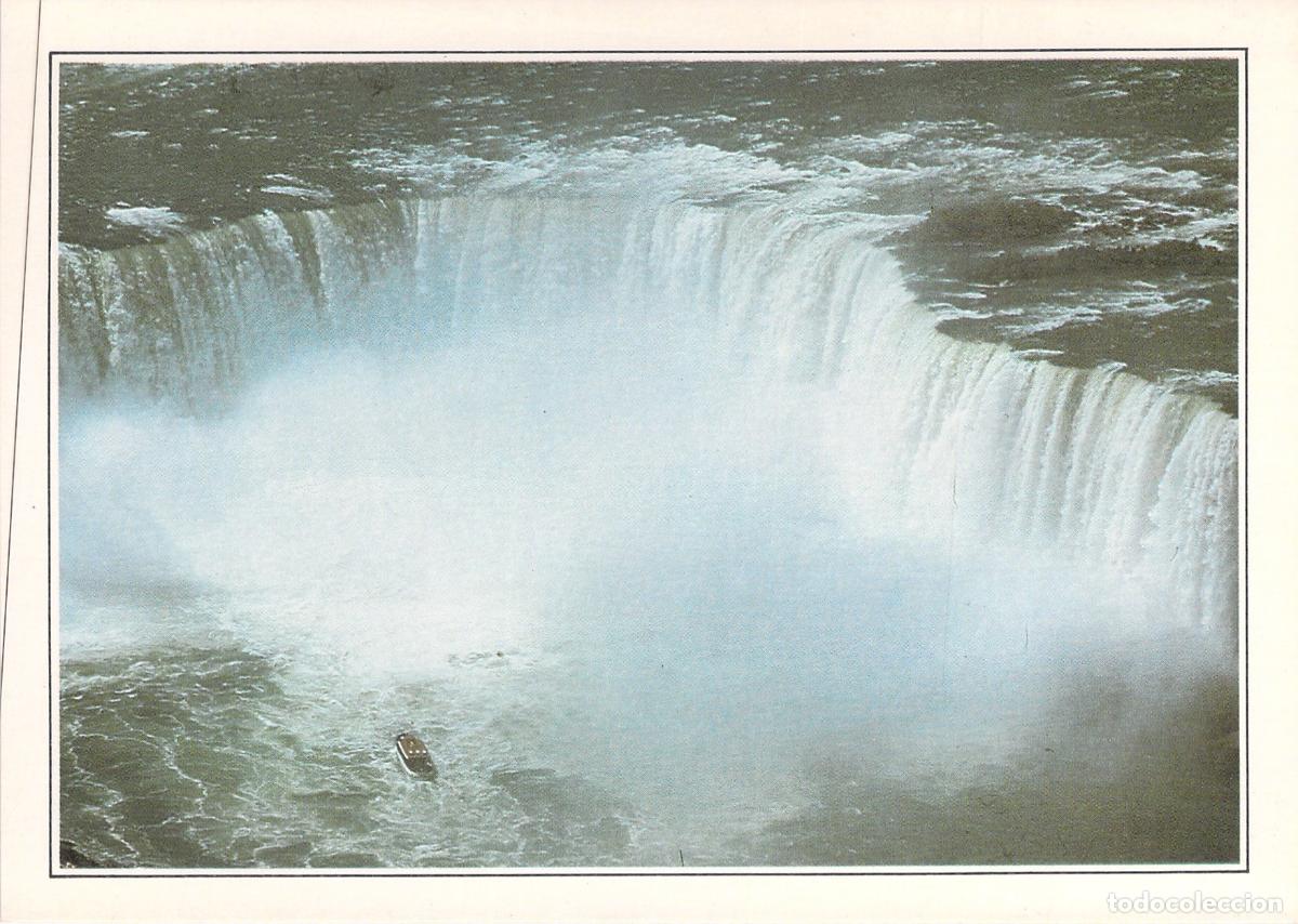 Postales: Postal de las Cataratas del Ni&aacute;gara Canad&aacute; con Barco