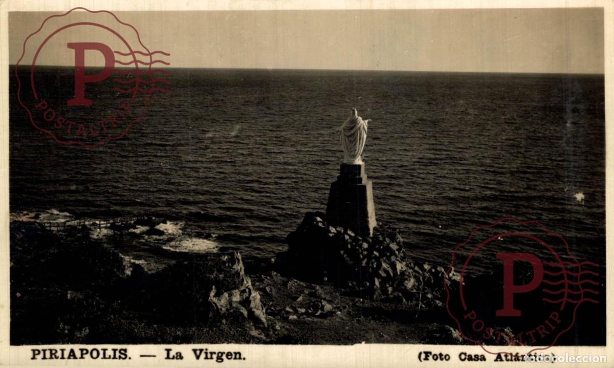 Postales: URUGUAY. PIRIAPOLIS. LA VIRGEN. FOTO CASA ATLANTICA. RPPC. REAL PHOTO. FOTOGRAFICA.