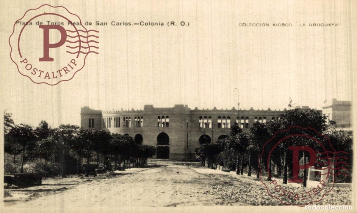 Postales: URUGUAY. COLONIA. PLAZA DE TOROS REAL DE SAN CARLOS. COLECC. KIOSCO LA URUGUAYA. RPPC. FOTOGRAFICA.