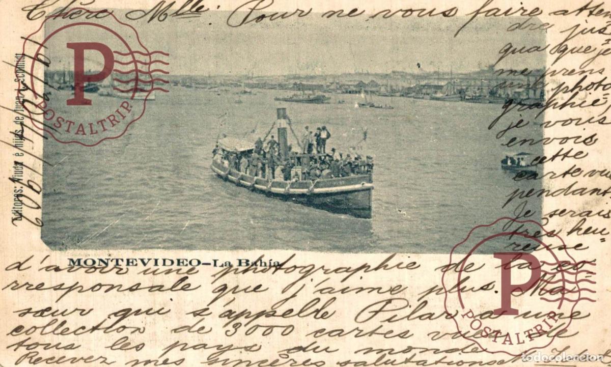 Postales: URUGUAY. MONTEVIDEO. LA BAHIA. EDIT VIUDA E HIJOS DE JUAN SCHMIDT. BARCO. BATEAU. SHIP