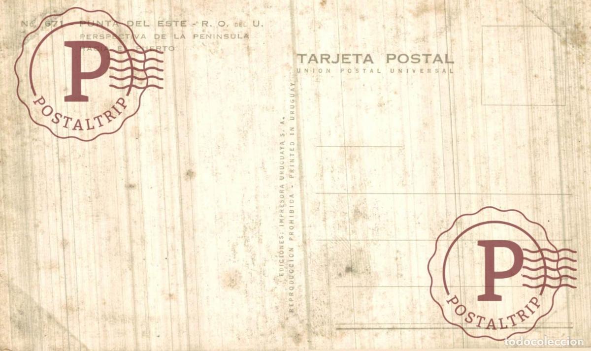 Postales: URUGUAY. PUNTA DEL ESTE. PERSPECTIVA DE LA PENINSULA HACIA EL PUERTO. - Foto 2
