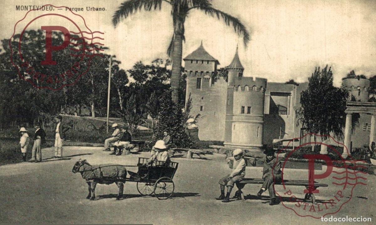 Postkarten: URUGUAY. MONTEVIDEO. PARQUE URBANO. CARRO OVEJA.