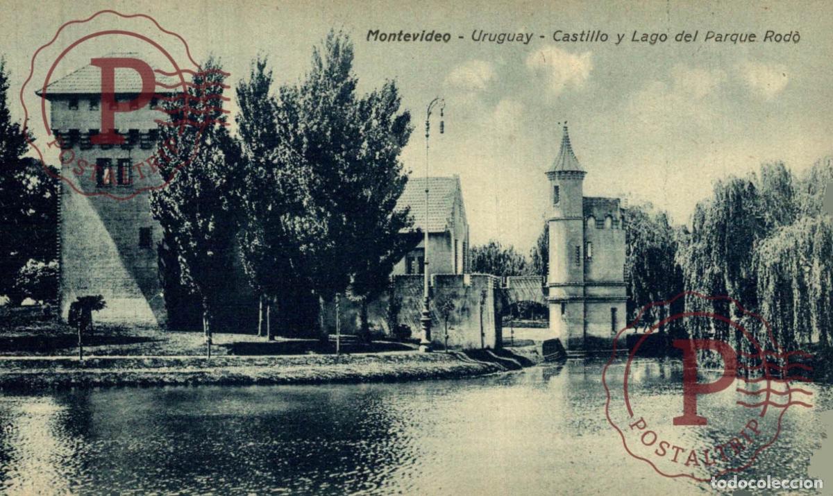 Postkarten: URUGUAY. MONTEVIDEO. CASTILLO Y LAGO DEL PARQUE RODO.