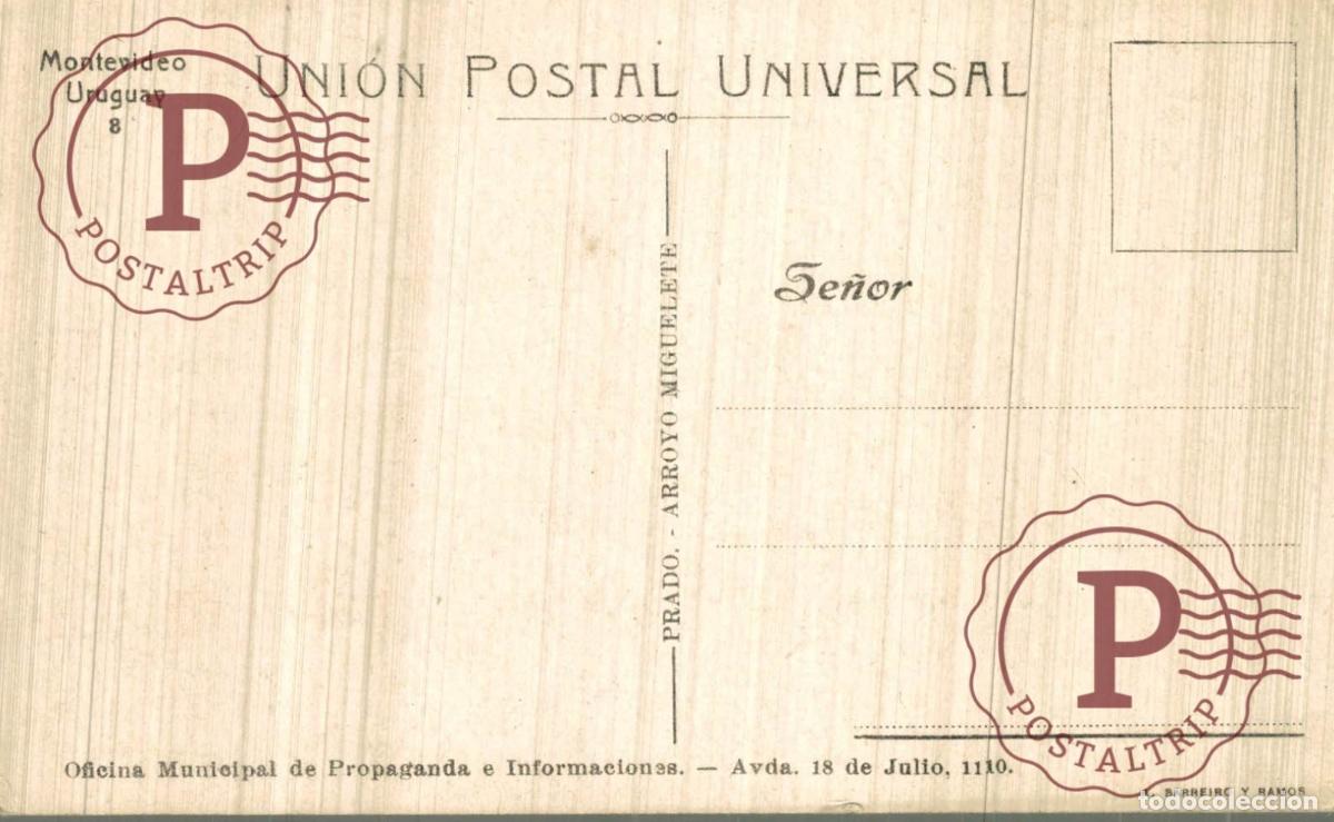 Postales: URUGUAY. MONTEVIDEO. PRADO. ARROYO DE MIGUELETE. - Foto 2