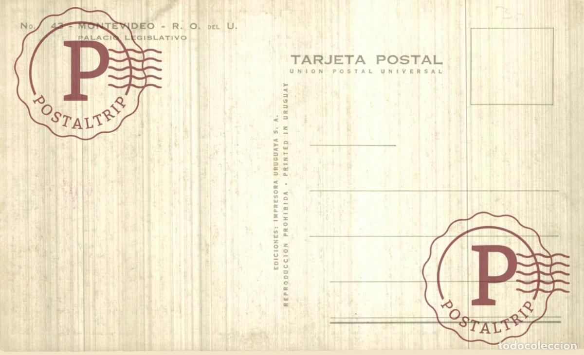 Postales: URUGUAY. MONTEVIDEO. PALACIO LEGISLATIVO. - Foto 2