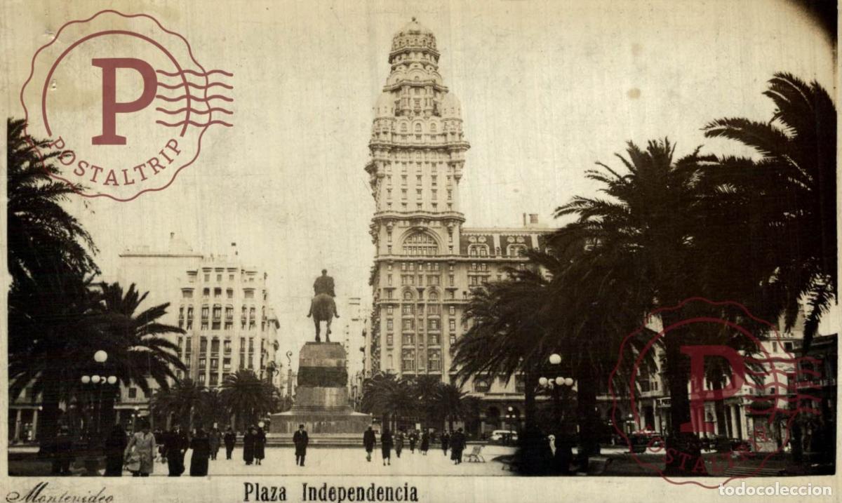 Postales: URUGUAY. MONTEVIDEO. PLAZA INDEPENDENCIA. RPPC. FOTOGRAFICA.
