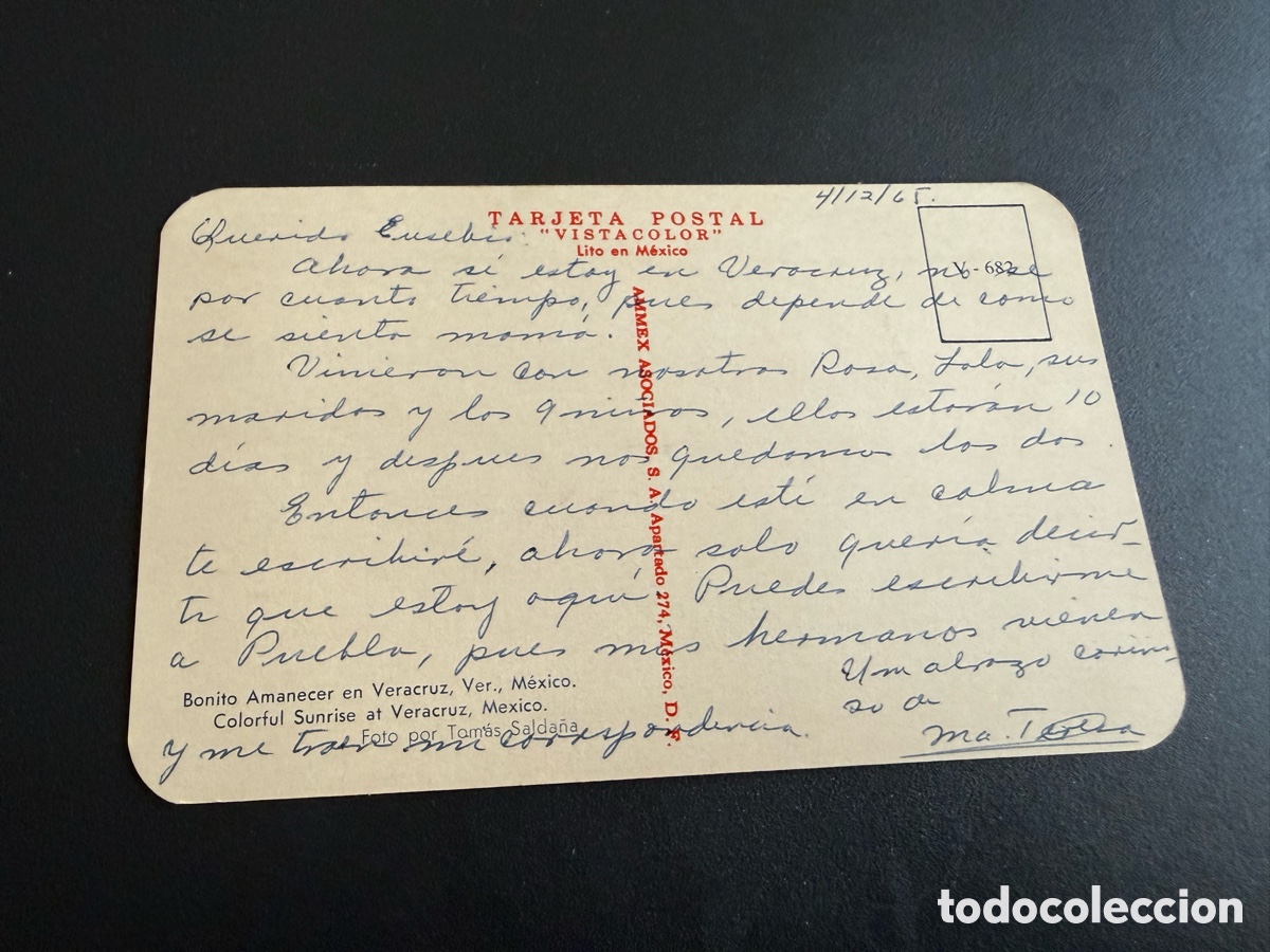Postales: Postal. VERACRUZ ( M&eacute;xico). 1965 - Foto 2