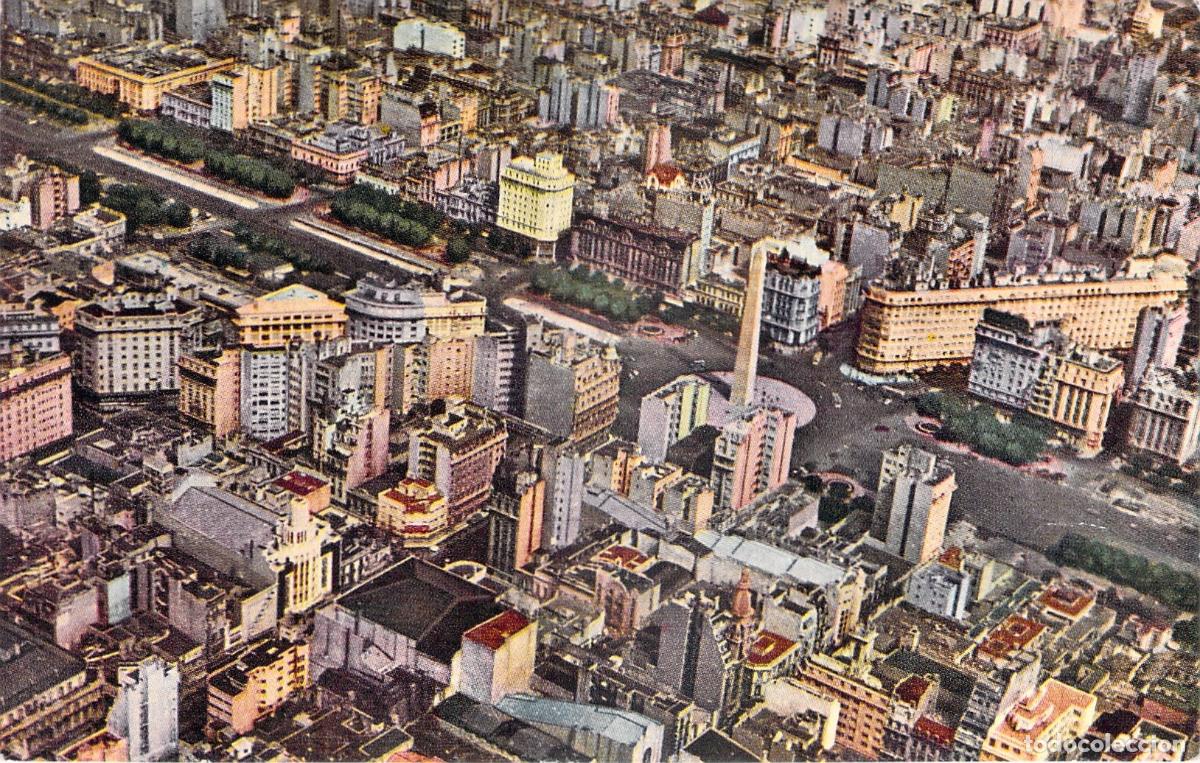 Postales: Postal Vista A&eacute;rea de Buenos Aires y el Obelisco
