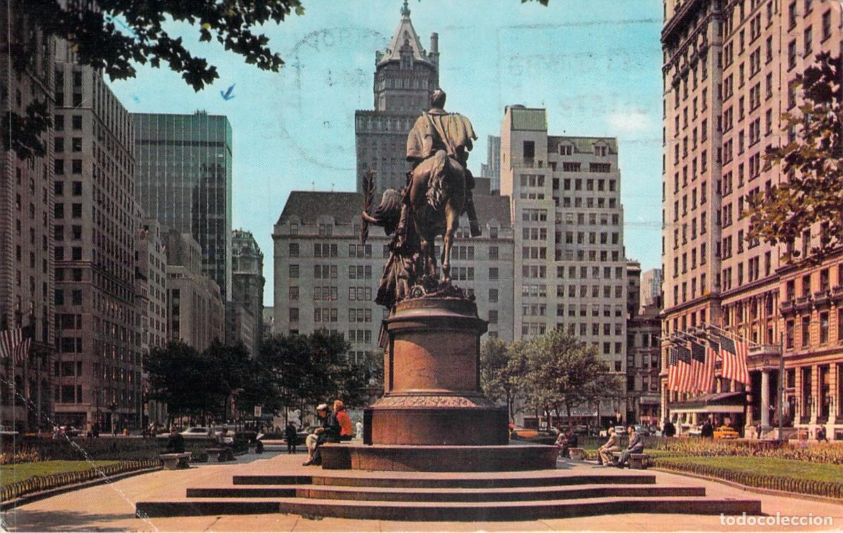 Postales: Postal de Central Park South y Monumento a Sherman, Nueva York