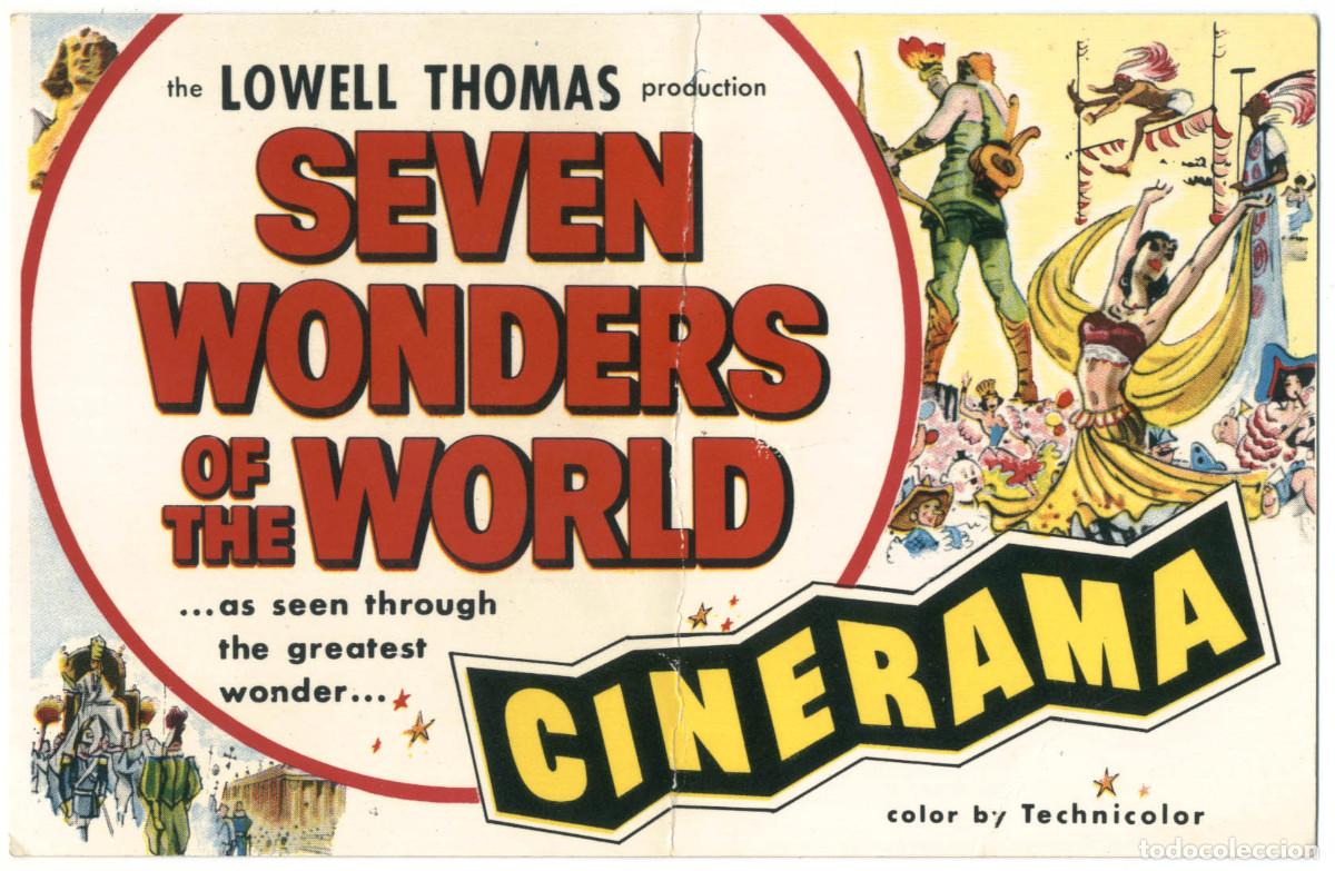 Postales: Cinerama (Warner Theatre NY). Seven Wonders of the World, de Lowell Thomas / Teatros NY