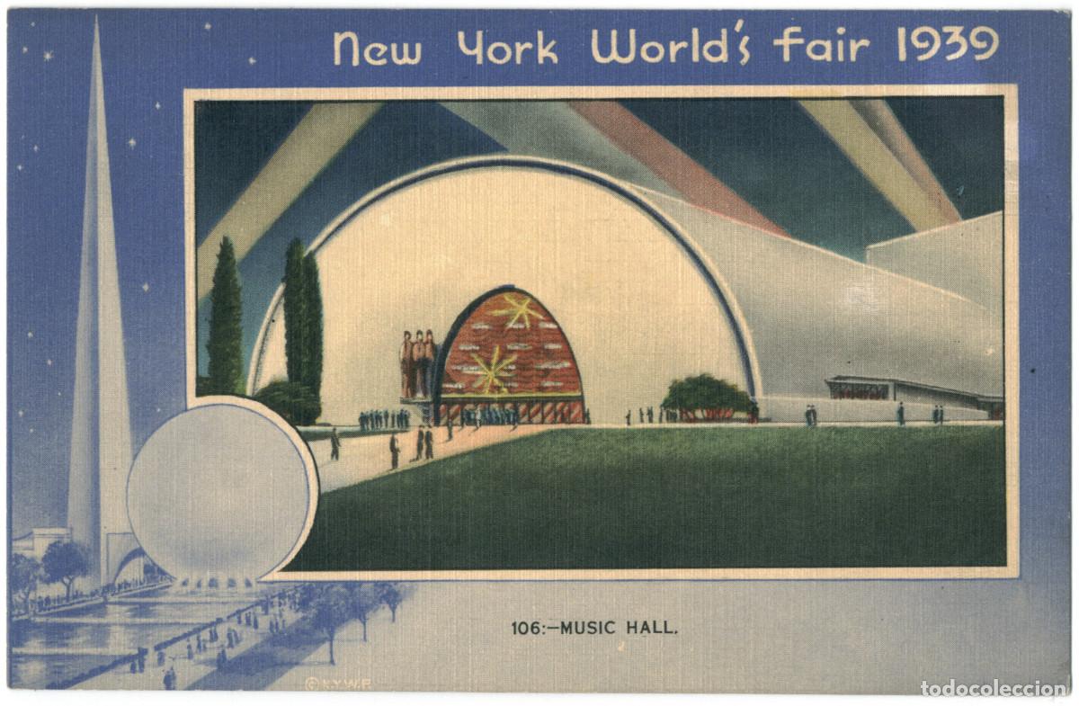 Postales: NEW YORK_New York World's Fair 1939. Music Hall_Miller Art / Teatros NY