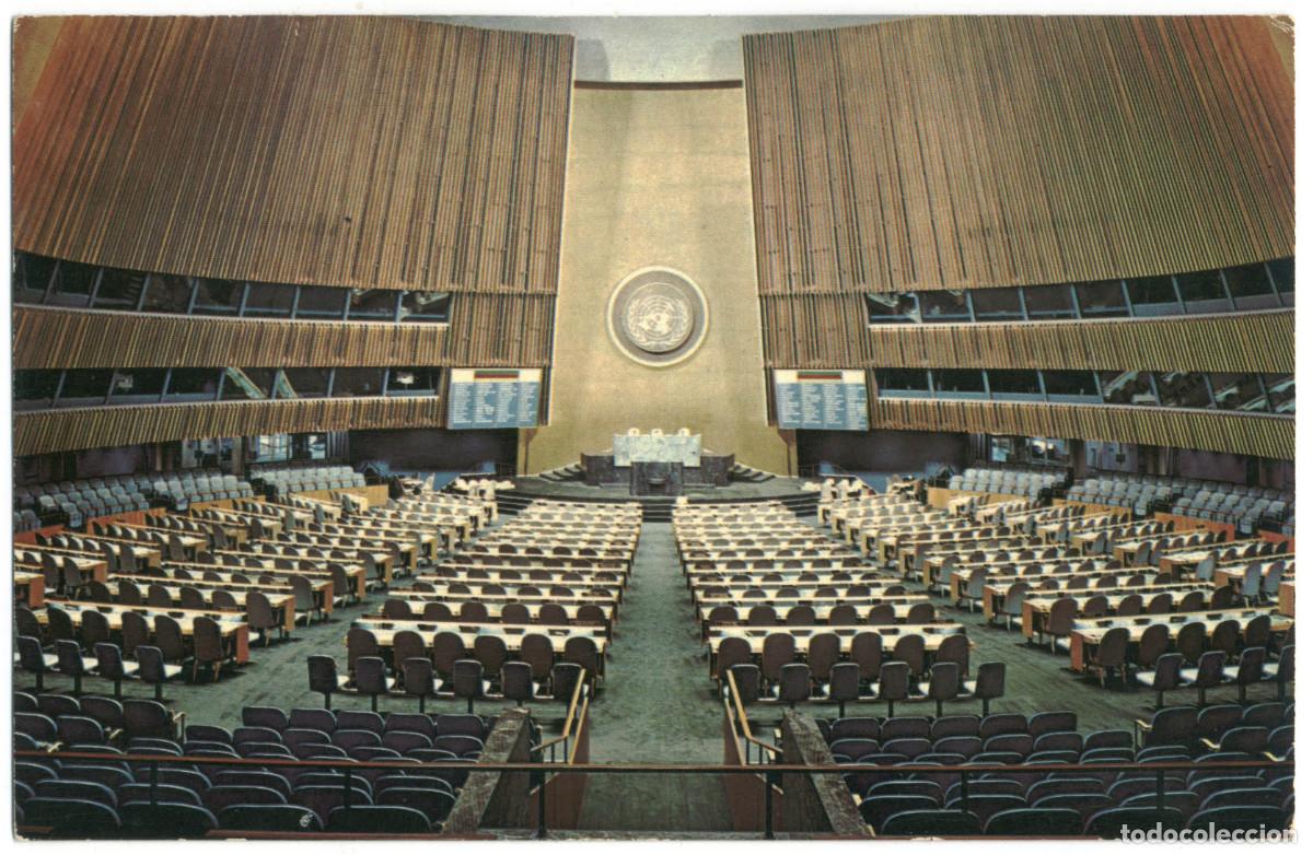 Postales: NEW YORK_United Nations, General Assembly Hall_UNO / Teatros NY