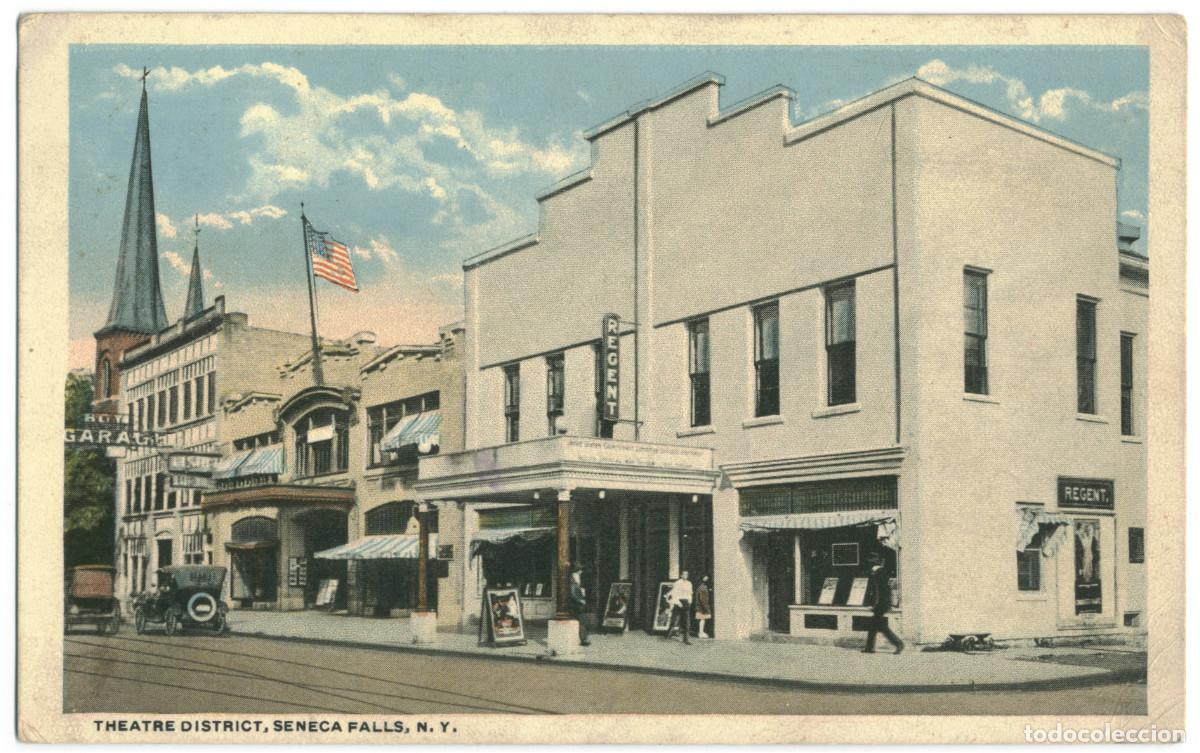 Postkarten: SENECA FALLS_Theatre District_C. T. American Art / Teatros NY