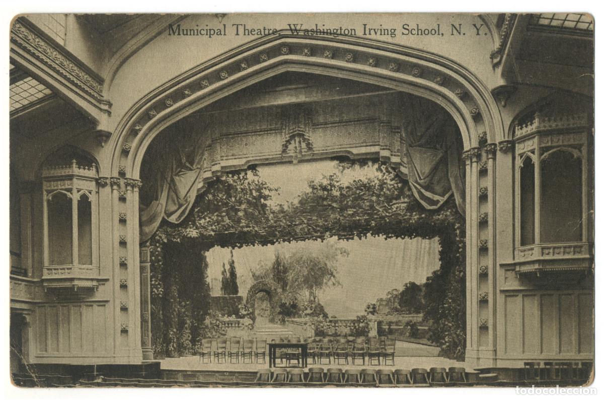 Postales: NEW YORK_Washington School, Municipal Theatre_E. C. Kropp / Teatros NY