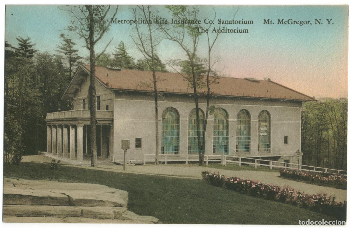Postkarten: MOUNT MCGREGOR_Metropolitan Life Insurance Sanatorium, Auditorium_Albertype / Teatros NY