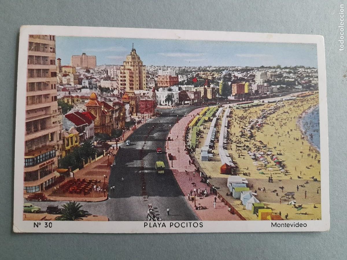 Postales: postal montevideo -30- playa pocitos, escrita 1956