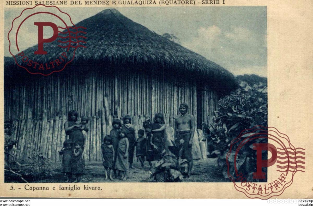 Postales: CAPANNA E FAMIGLIA KIVARA ECUADOR MISSIONI SALESIANE MENDEZ E GUALAQUIZA EQUATORE