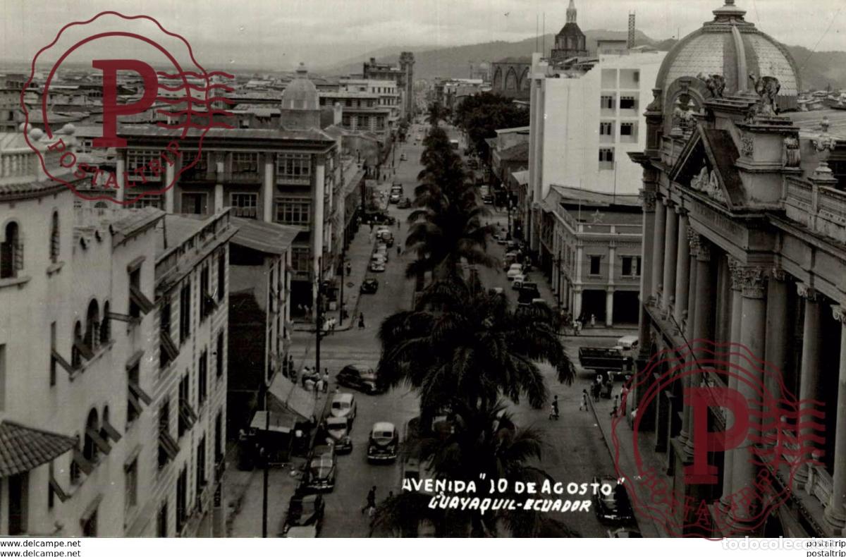 Postales: RPPC FOTOPOSTAL Guayaquil Ecuador Avenida 10 De Agosto