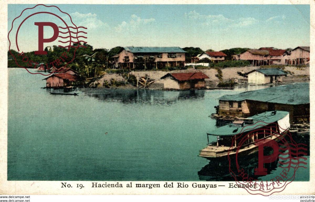 Postales: ECUADOR. HACIENDA AL MARGEN DEL RIO GUAYAS