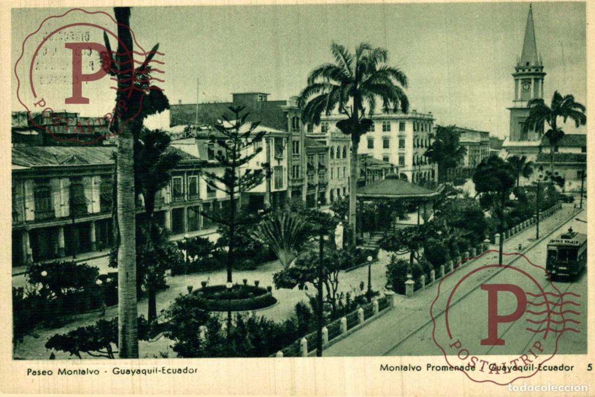 Postales: ECUADOR. GUAYAQUIL. PASEO MONTALVO.