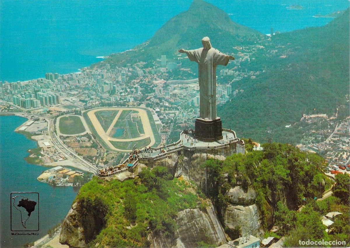 Postales: Postal de R&iacute;o de Janeiro: Vista A&eacute;rea del Cristo Redentor