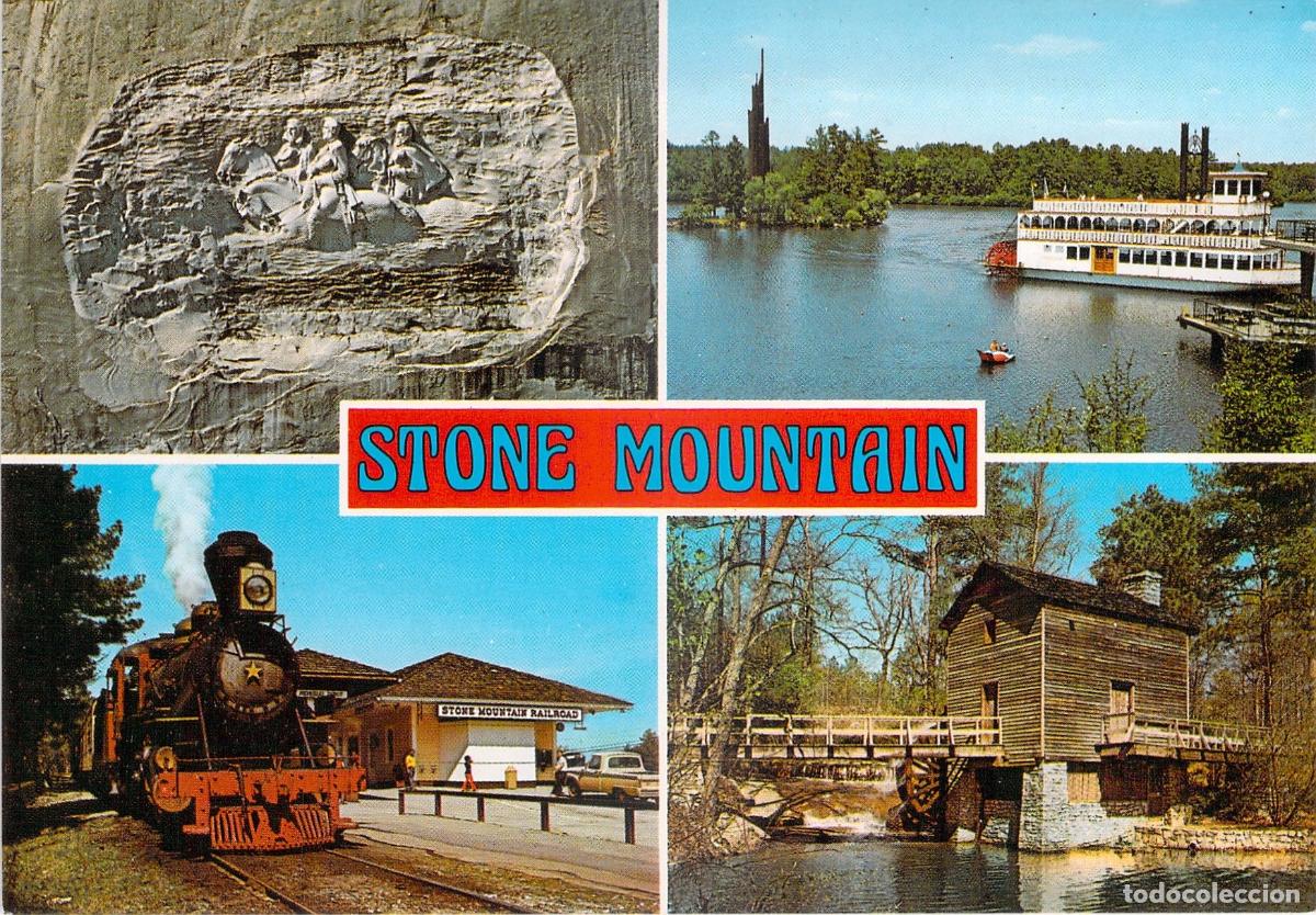 Postales: Postal de Stone Mountain Park Georgia Monumento Tren y Barco