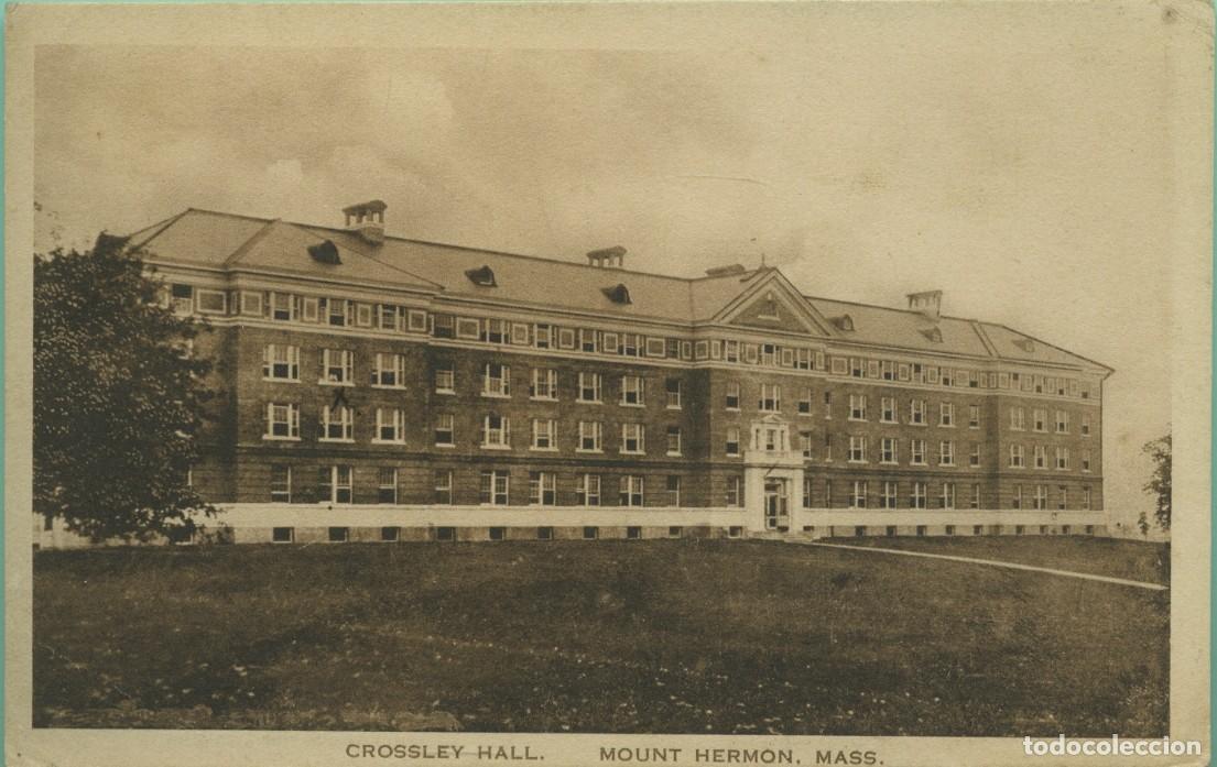 Postales: Crossley Hall. Mount Hermon. Mass. EE.UU. PUBLISHER C.C. FRISSELL