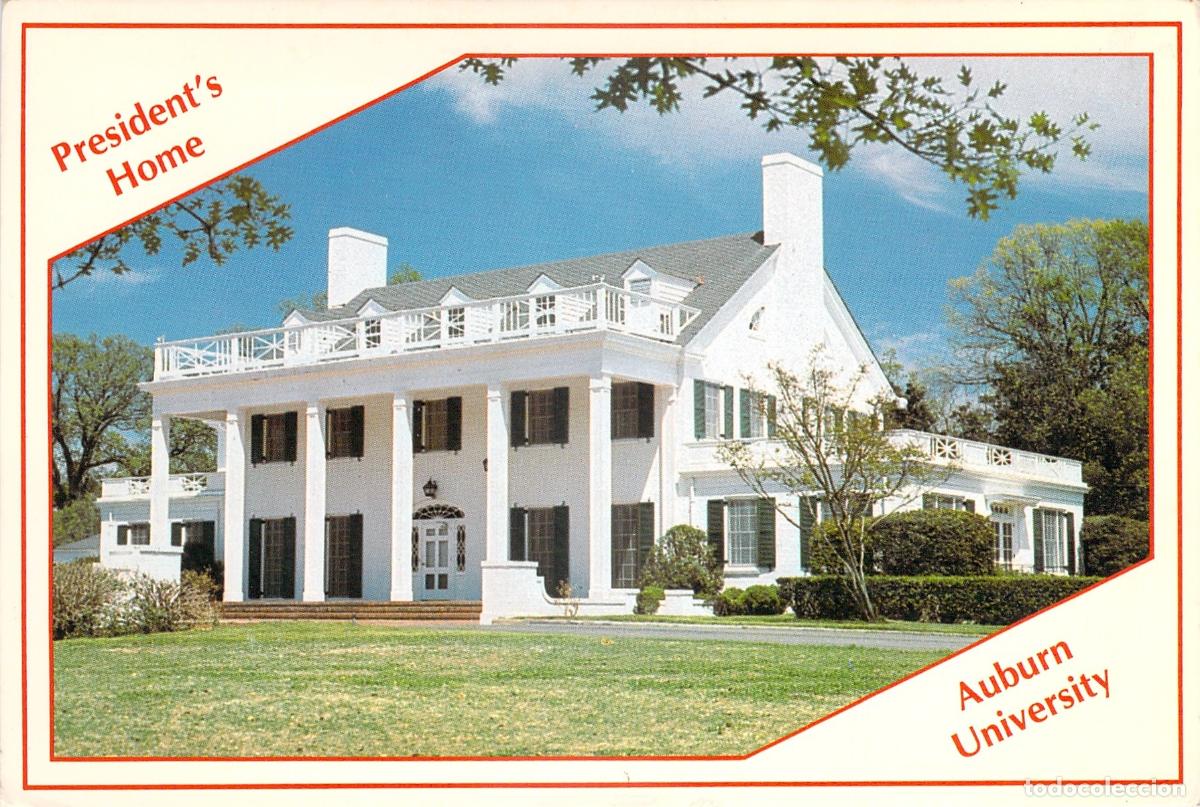 Postales: Postal de la Casa del Presidente, Universidad de Auburn, Alabama