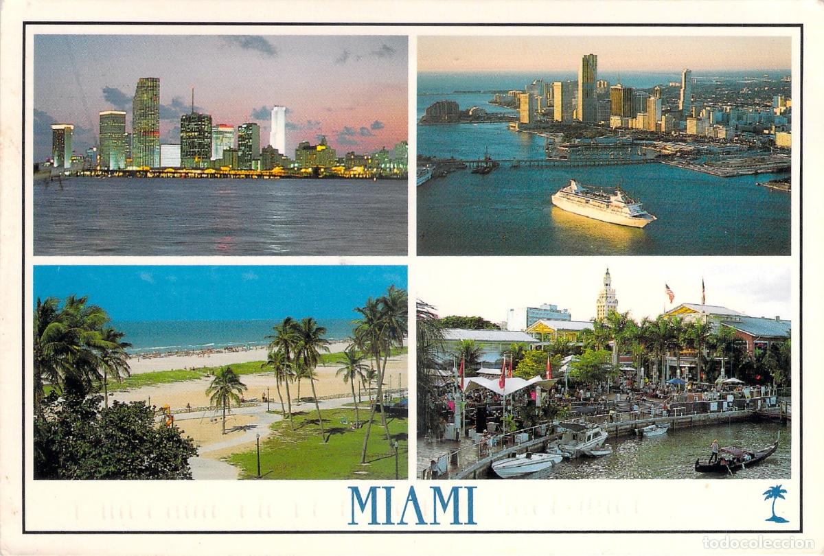 Postales: Postal Tur&iacute;stica de Miami con Vistas M&uacute;ltiples de la Ciudad y Playa