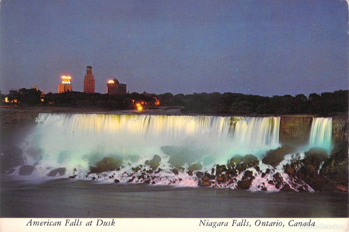 Postales: Postal de las Cataratas del Ni&aacute;gara Iluminadas, Canad&aacute;