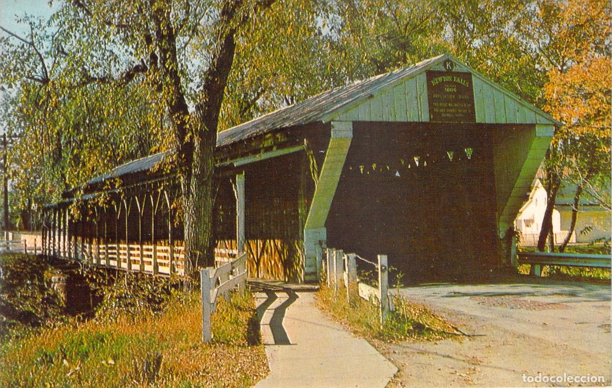 Postales: Postal del Puente Cubierto Hist&oacute;rico de Newton Falls en Ohio