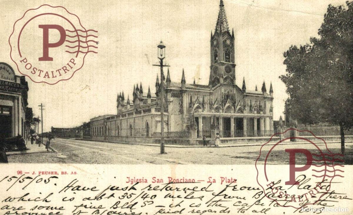 Cartes Postales: ARGENTINA. La Plata - Iglesia San Ponciano. Rep&uacute;blica Argentina.