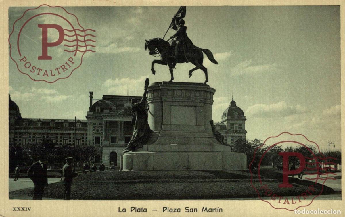 Cartes Postales: ARGENTINA. La Plata - Plaza San Mart&iacute;n. Rep&uacute;blica Argentina.