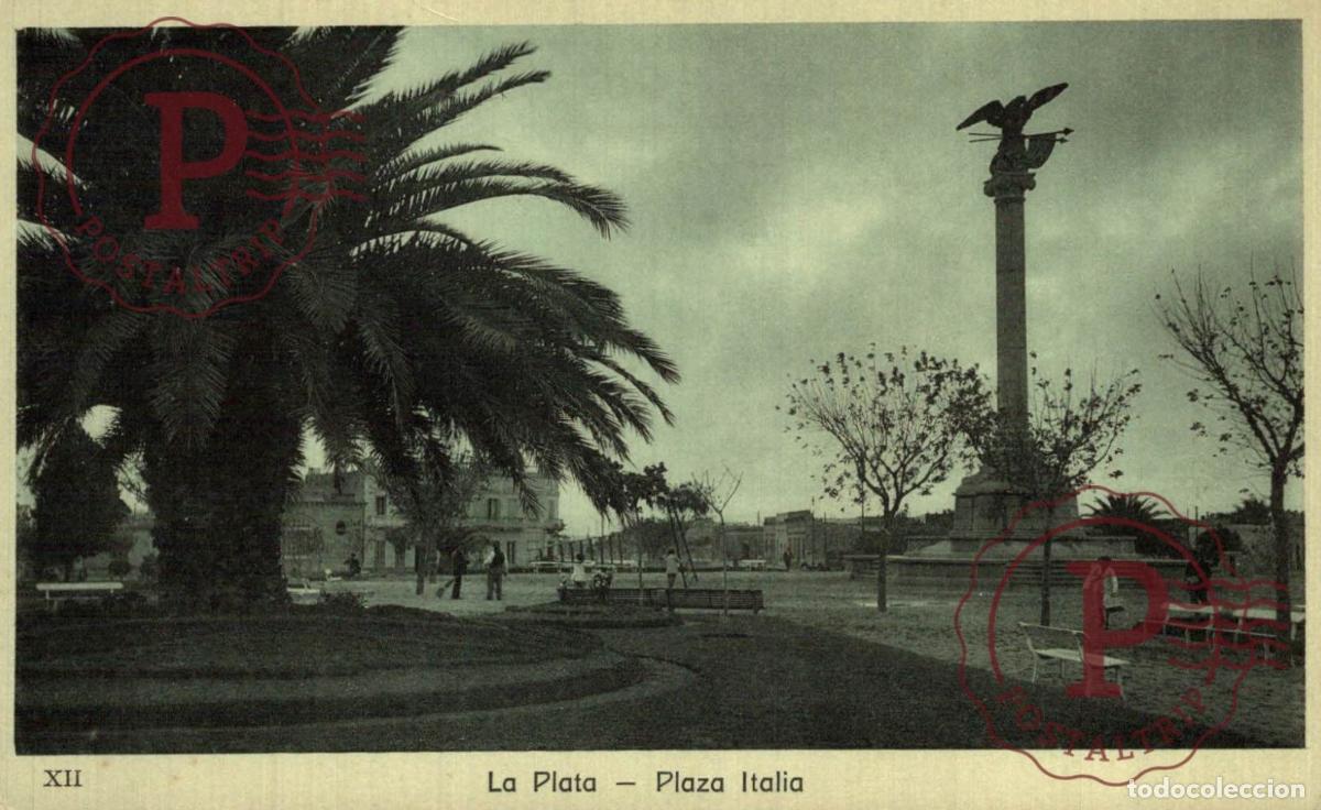 Postcards: ARGENTINA. La Plata - Plaza Italia. Rep&uacute;blica Argentina.