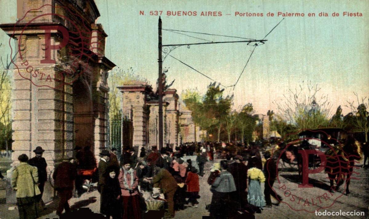 Postcards: ARGENTINA. BUENOS AIRES. PORTONES DE PALERMO EN DIA DE FIESTA.