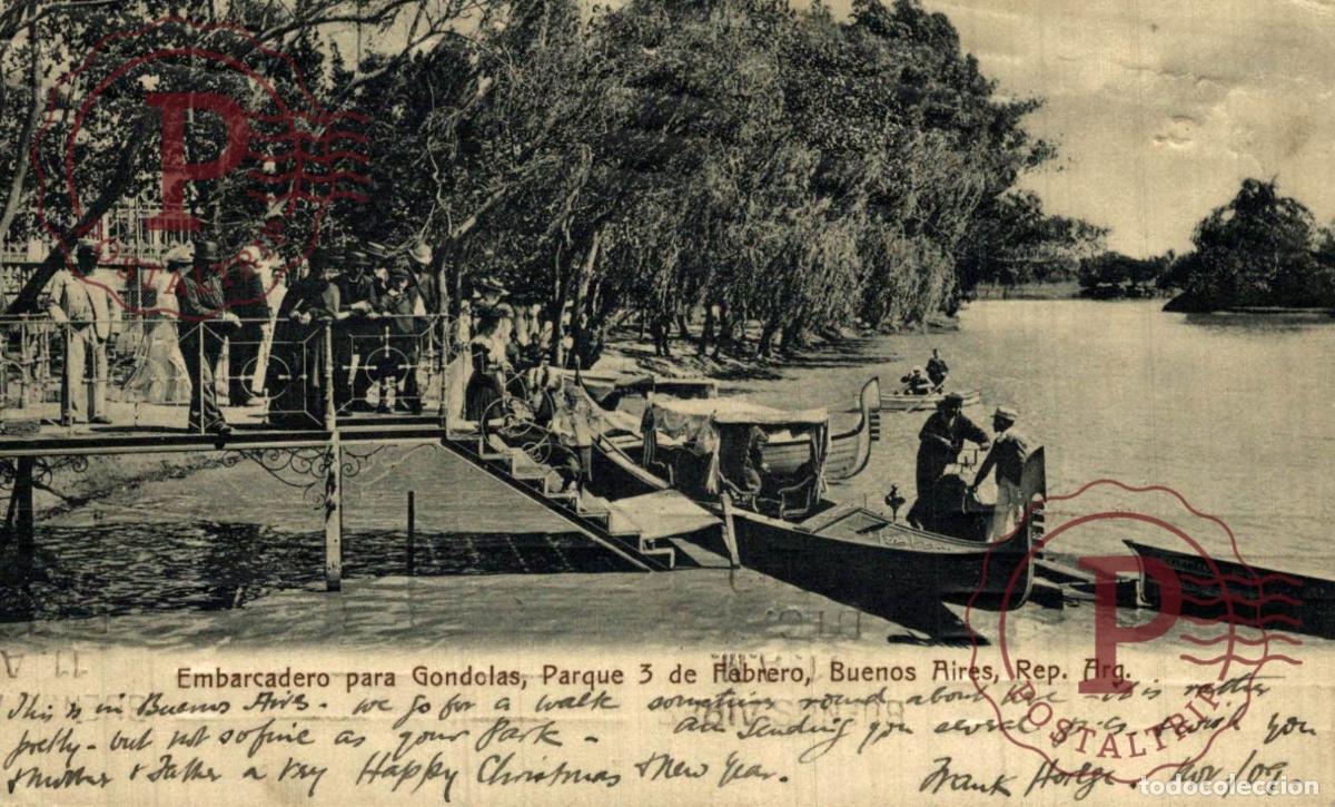 Postcards: ARGENTINA. BUENOS AIRES. EMBARCADERO PARA GONDOLAS PARQUE 3 DE FEBRERO