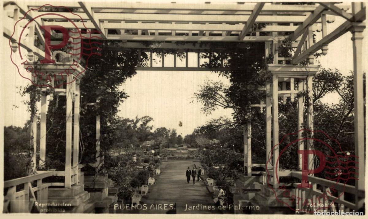 Postkarten: ARGENTINA. BUENOS AIRES. PALERMO. JARDINES. RPPC FOTOGRAFICA KOHLMANN