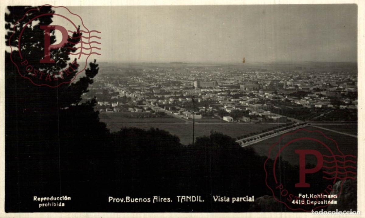 Cartoline: ARGENTINA. TANDIL. VISTA PARCIAL. RPPC. FOTOGRAFICA KOHLMANN