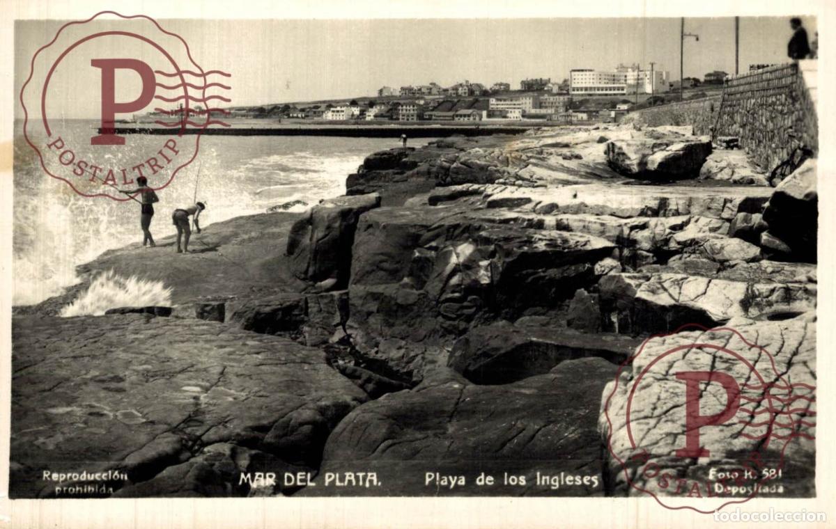 Postcards: ARGENTINA. MAR DE PLATA. PLAYA DE LOS INGLESES. RPPC. FOTOGRAFICA KOHLMANN