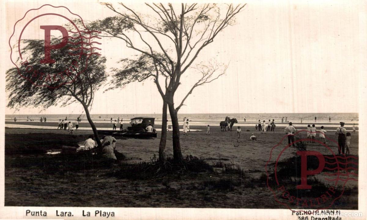Postcards: ARGENTINA. PUNTA LARA. LA PLAYA. RPPC. FOTOGRAFICA KOHLMANN